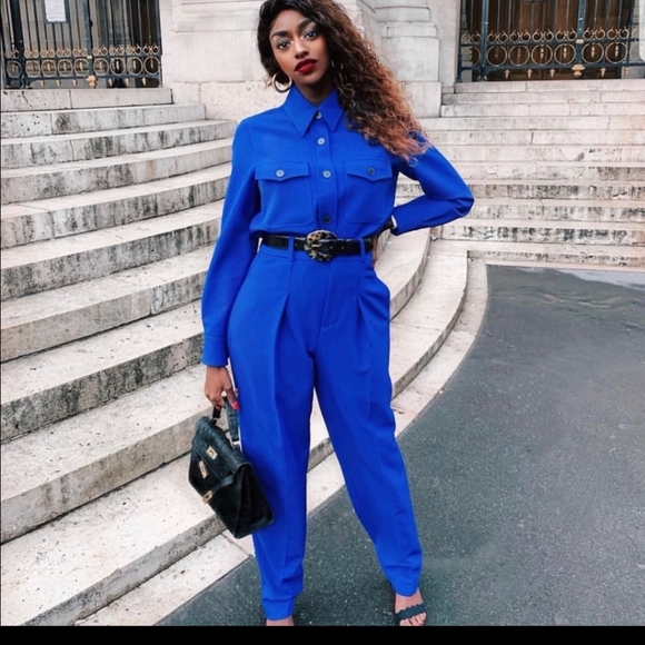 Zara Pants - Zara Blogger Fav Royal Blue High Waisted Pants